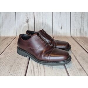 Rockport M1701 Men's Size 11M  Dark Brown Oxford Leather Tie Up Dress Shoes